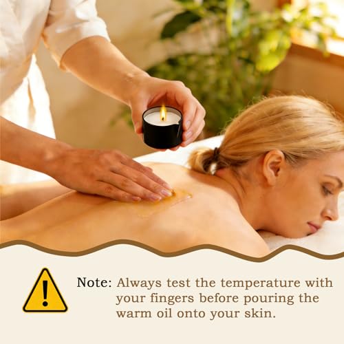 6 Pack Low Temperature Massage Oil Candle Set | Soy Wax That Melts Into Skin Nourishing Body Oil Massage Candle for Home Spa, Massage Therapy, Relaxation - Natural - 2.35 oz