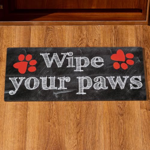 Evergreen Flag Sassafras Wipe Your Paws Interchangeable Entrance Doormat | Indoor and Outdoor | 22-inches x 10-inches | Non-Slip Backing | All-Season | Low Profile | Home Décor - color: Wipe Your Paws