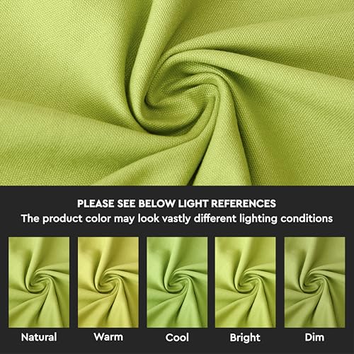 Encasa XO Throw Pillow Covers, Cotton, No Inserts 12"x12" Lime Green | Durable Cotton Canvas | Concealed Invisible Zipper | Ideal for DIY & Embroidery | Living Room & Couch | Set of 2 - color: Lime Green, size: 12" x 12" (Pack of 2)