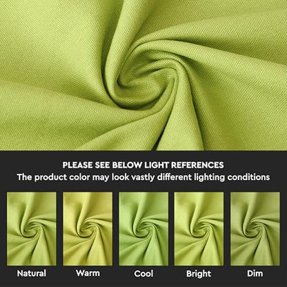 Encasa XO Throw Pillow Covers, Cotton, No Inserts 12"x12" Lime Green | Durable Cotton Canvas | Concealed Invisible Zipper | Ideal for DIY & Embroidery | Living Room & Couch | Set of 2 - color: Lime Green, size: 12" x 12" (Pack of 2)