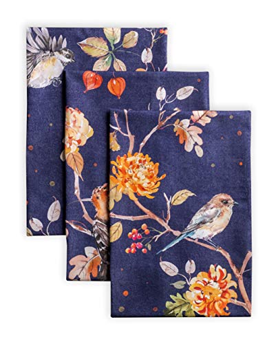 Maison d' Hermine Kitchen Towels Set of 3 Reusable 100% Cotton 27.50" x 20" | Cloth Tea Dish Towels Absorbent with Hanging Loop for Kitchen Dining Hotel Home Thanksgiving Christmas - Kelim - Infinity - color: 024 - Kelim - Infinity