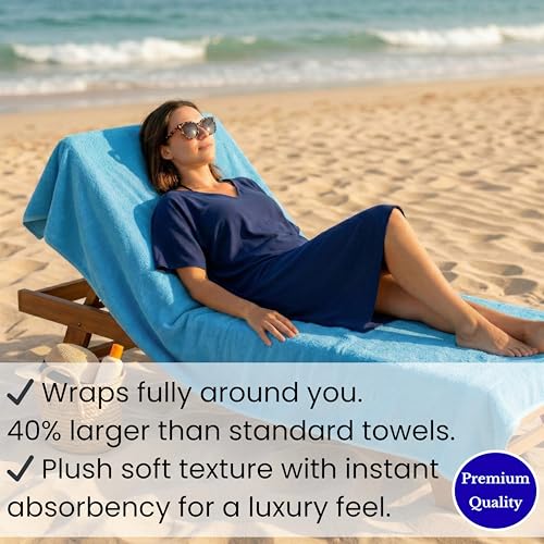 SALBAKOS Luxury 100% Turkish Cotton Bath Sheet 40x80 (1-Piece, Aqua Blue) | Extra Large Jumbo Oversized Bathroom and Beach Towel, Super Soft Highly Absorbent Thick Premium Hotel Quality, Made in Turkey - color: Aqua, size: Jumbo Bath Sheet