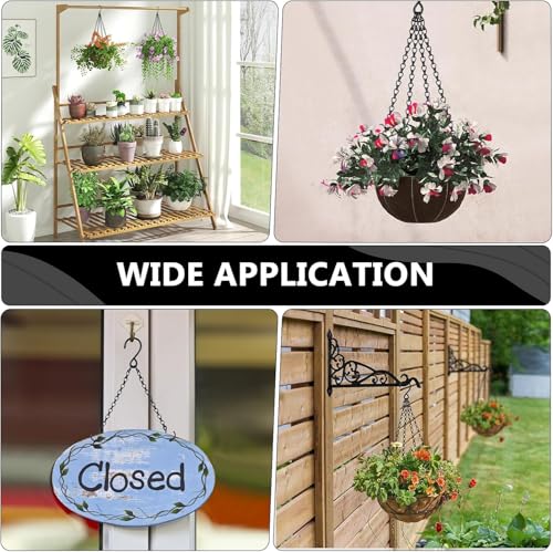 garini 6 Pack, 23 Inch Hanging Baskets Chain,Black Hanging Chains with Hooks Flower Pot Chain Replacement Plant Hangers for Planters, Bird Feeders and Lanterns - color: Black, size: 6P