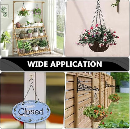 garini 6 Pack, 23 Inch Hanging Baskets Chain,Black Hanging Chains with Hooks Flower Pot Chain Replacement Plant Hangers for Planters, Bird Feeders and Lanterns - color: Black, size: 6P