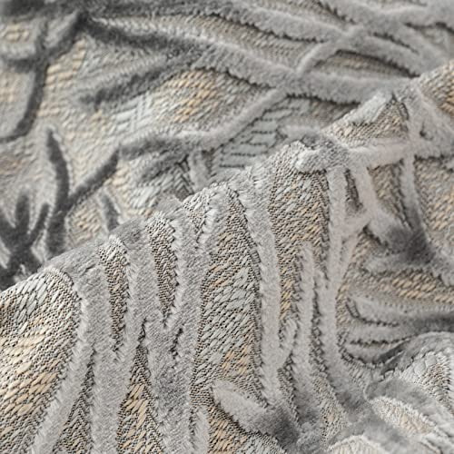 Grey Throw Pillow Cover Velvet Cushion Cover Branches Rectangular Pillowcase for Sofa Couch Bedroom Living Room, 12x20 Inch - color: Grey, size: 20" x 12" (Pack of 1)