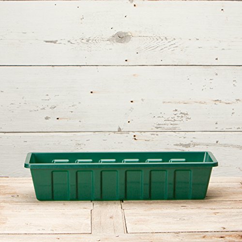 Root & Vessel Poly-Pro Plastic Flower Box Planter, Hunter Green, 24-Inch - color: Green, size: 24-Inch
