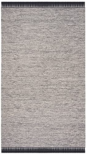 SAFAVIEH Montauk Collection Area Rug - 5' x 8', Grey, Handmade Tassel Cotton, Ideal for High Traffic Areas in Living Room, Bedroom (MTK610M) - color: Grey, size: 5' x 8' (Rectangular)