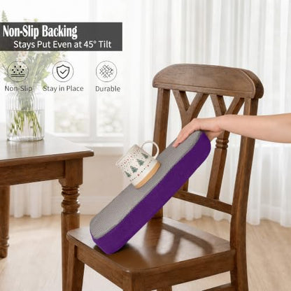 Dining Chair Cushions, Purple, 17"x16", Set of 4 | 2" Cooling Gel High-Density Foam, Chair Pads with Ties, Non-Slip Bottom, Removable Washable Cover, For Dining and Kitchen - color: Purple, size: 4 Count (Pack of 1)