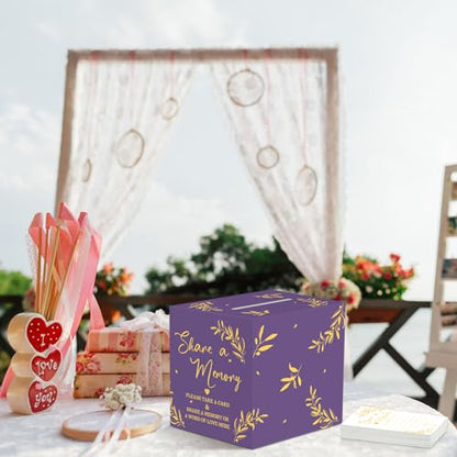 Pajean 50 Share a Memory Cards for Celebration of Life,Purple,Gold,Trendy - color: Purple Gold, style: Trendy