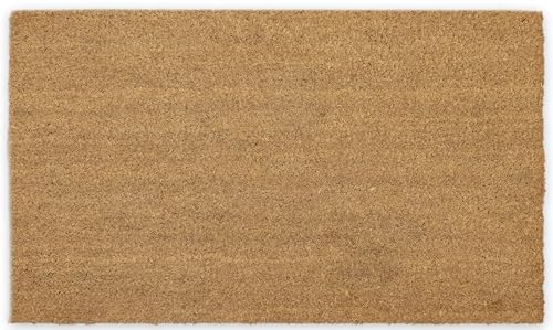 Coir Door Mats 17" X 30", Pack of 1, Non-Slip Sturdy, PVC Backed, Heavy Duty, Easy to Clean, Ideal for Door Entrance, Patio, Porch, Backyard, Garages, Plain Mat - color: Plain Mat, 1 Pc