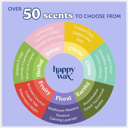 Happy Wax Odor Eliminating Scented Soy Wax Melts – Blooming Vanilla – Pet-Safe, Non-Toxic, Perfect for Use with Wax Warmers - for Home Fragrance & Freshness - 4 oz Pouch - color: Blooming Vanilla