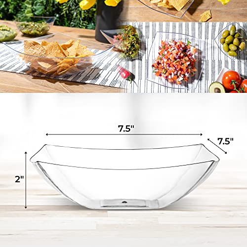 4 Pack Disposable Clear Plastic Serving Bowls Square Party Candy Use 32oz | Square Design. Disposable Party Tableware. Salad, Fruit & Candy Use. Candy Buffet Containers. Clear Plastic. - color: Clear, size: 32 OUNCE
