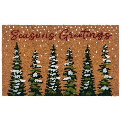 ACHIM Printed Coir Outdoor Front Door Mat, Winter Wonderland - 18 x 30 - Non-Slip Outdoor Welcome Doormat - Durable & Heavy Duty Welcome Mat for Outside with Natural Coir Fibers & Recycled Rubber