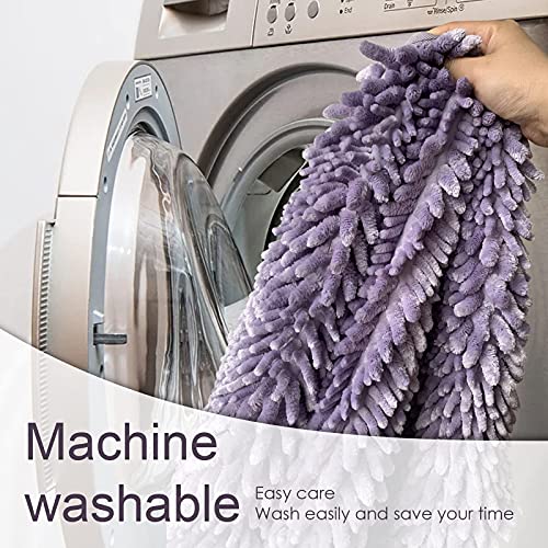 Purple Bathroom Rugs Sets 3 Piece, Super Absorbent Water Bath Mat Set with U-Shaped Toilet Rug,Ultra Soft Chenille Bath Mats for Bathroom and Tub,20x32+16x24+U-Shape20x20 Inch - color: Purple