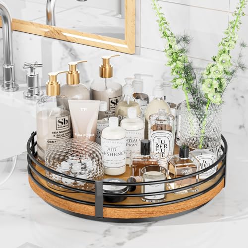 13" Lazy Susan Turntable Organizer - Wood Round Lazy Susan for Cabinet Kitchen Countertop Pantry Cupboard Dining Table Bathroom Coffee Bar Spice Storage Home Decor - size: 13 inch 1 Tier