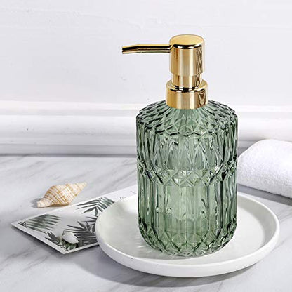 YunNasi Soap Dispenser with Pump, Refillable Liquid Hand Soap Dish Soap Dispensers for Bathroom Counter, Kitchen Sink (Green) | Liquid Hand Soap Dish Soap Dispensers for Bathroom Counter, Kitchen Sink, Green - color: Green