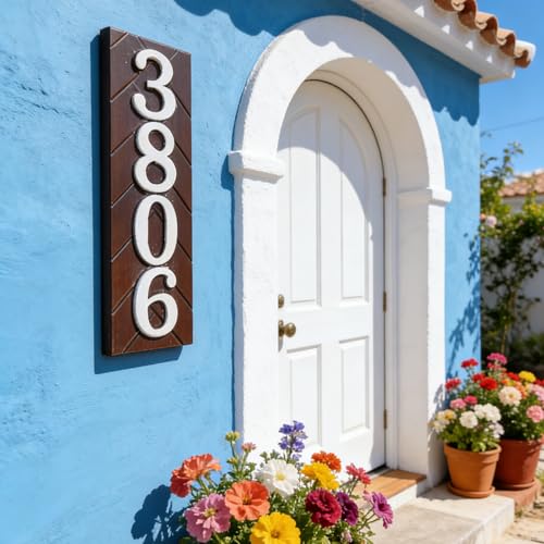 Personalized Vertical Address Plate,House Number Sign,House Numbers Sign for Outside,Custom Wood Address Numbers for House Modern House Numbers,Street Name Address Sign,Great Housewarming Gifts Idea (vertical address signs) - color: vertical address signs