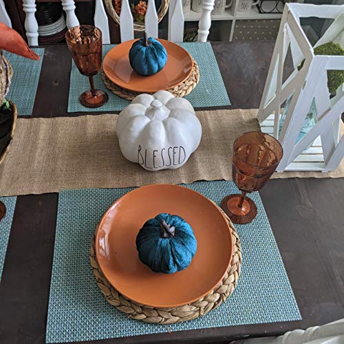 4 Pack Round Woven Placemats, 11.8 inches Plate Chargers Natural Wicker Placemats Water Hyacinth Straw Braided Tablemats Rattan Tablemats Rustic Weave Placemats for Dining Table - size: Plate Chargers 11.8 inch-4