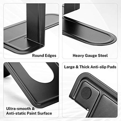 MaxGear Matte Painted Book Ends, Heavy Duty and Sturdy Bookends for Shelves | Office Non-Skid Metal Book End Stopper for Books/CDs/DVDs, 6 x 4.6 x 6 in, Black, 2 Pairs/4 Pieces, Large - size: Large - 2 Pairs