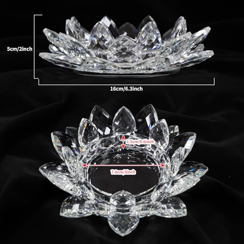 Crystal Flower Jewelry Tray, Luxury Transparent Decorative Trinket Dish for Rings, Earrings, Necklaces, Keys for Vanity Dresser Nightstand, Elegant Gift for Women Mother's Day (1, 6.3"(W) - Clear) - size: 6.3"(W) - Clear