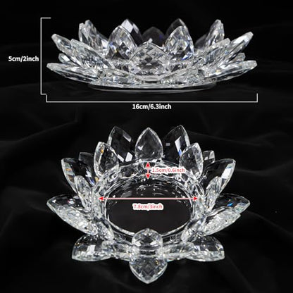 Crystal Flower Jewelry Tray, Luxury Transparent Decorative Trinket Dish for Rings, Earrings, Necklaces, Keys for Vanity Dresser Nightstand, Elegant Gift for Women Mother's Day (1, 6.3"(W) - Clear) - size: 6.3"(W) - Clear