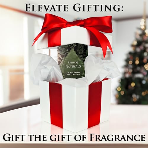 Reed Diffuser Set, Sandalwood & Eucalyptus - Bathroom Décor | Made with Essential Oils & Real Botanicals, Sleek Rectangular Refillable Glass Bottle, Made in the USA - color: Sandalwood & Eucalyptus