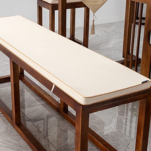 Customize Bench Cushion, Furniture Cushion, High Density Memory Foam, Linen Washable, Non-Slip Bench Pad for Shoe Bench Rack, Window, Piano, Dining (Custom Size, Beige-B) - color: Beige-b