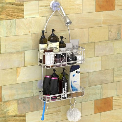 Simple Houseware Stainless Steel Hanging Shower Head Caddy Organizer | (24 x 10.2 x 4.25 inches) - size: Medium - 24" x 10.2" x 4.2"