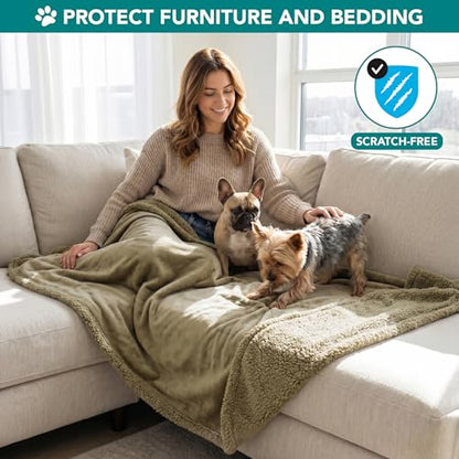 PetAmi Dog Blanket Small Medium Pet Cat Puppy Kitten, 40x29, Solid Taupe | 460 GSM, Soft Sherpa Fleece Throw, Reversible Plush Couch Cover Protector Crate Carrier Sofa Bed Car Seat, Machine Washable - color: Taupe/Taupe Sherpa, size: Medium - 29 X 40 Inch