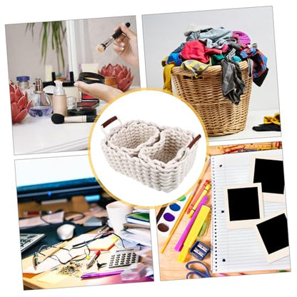 3Pcs Eco-friendly Nesting Storage Baskets with Handles Versatile Woven Boxes for Household Organization and Home Decoration Safe for Play