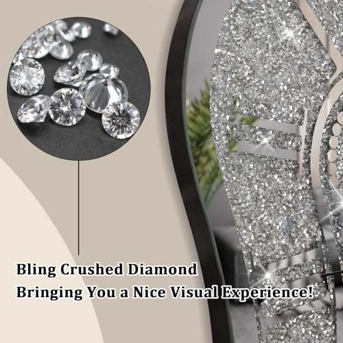 Modern Wall Clock for Living Room Decor Silver Crystal Crush Diamond Mirrored Clocks Irregular Mirror Clock Unique Wall Decorative for Bedroom Kitchen Dining Room - style: Cloud