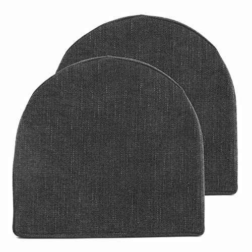 Chair Cushions 100% High Density Memory Foam Pads U Shaped 17" x 16"Non Slip Skid Rubber Back Seat Cover, 2 Pack, Black - color: Black, size: 2 Count (Pack of 1)