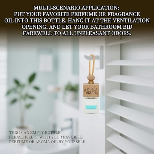4-Pack Refillable Car Air Freshener Hanging Diffuser Empty Glass Bottle with Wooden Cap & Reed Sticks Essential Oil Aromatherapy Pendant Drift Car Fresheners for Women Men-Car Accessories - size: Square - 4PCS