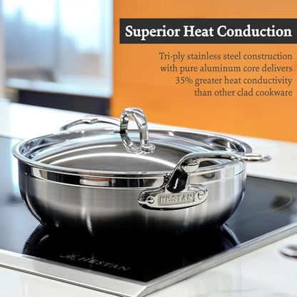 Hestan - ProBond Collection - Professional Clad Stainless Steel 10-Piece Ultimate Cookware Set, Induction Cooktop Compatible - style: 10 Piece