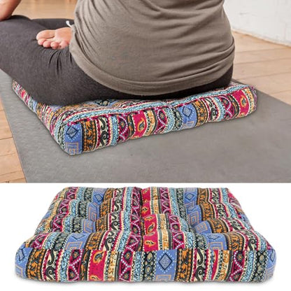 Meditation Floor Pillow, Bohemian Meditation Cushion Meditation Mat, Large Pillows Seating for Adults, Tufted Corduroy Floor Cushion Indian Floor Pillows for Tatami Living Room