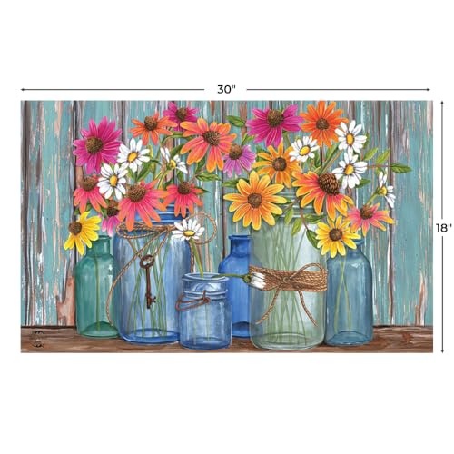 Briarwood Lane Doormat 30x18 Indoor Outdoor Farm Fresh Flowers Spring for Spring Doormat