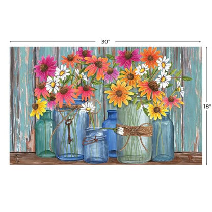 Briarwood Lane Doormat 30x18 Indoor Outdoor Farm Fresh Flowers Spring for Spring Doormat