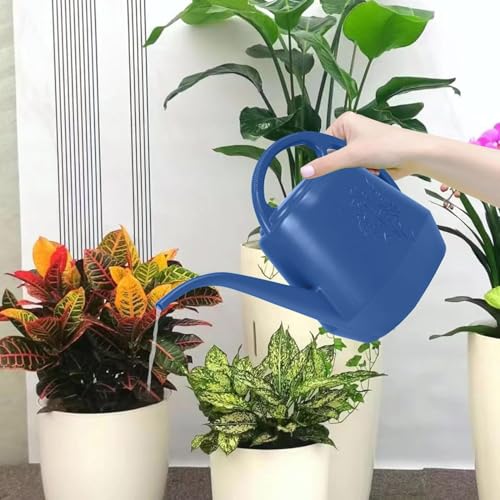 1 Gallon Watering Can Indoor Plants, 2026 Long Spout Large Capacity Modern Plastic Watering Can with Ergonomic Handle,Outdoor Watering Can for Flower Plants House Bonsai Garden Patio Office - color: Zy-blue