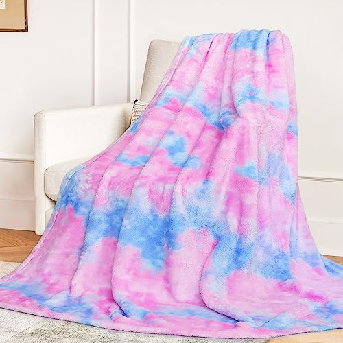 MUGD Blankets Fuzzy Soft Fleece Throw Blanket Cozy Soft Warm Throw Blanket for Bed - color: Blue Pink, size: Throw(50"x70"/ 130x150cm)