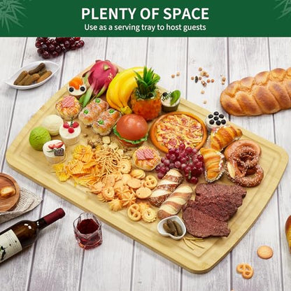 GAOMON Extra Large Bamboo Cutting Board for Kitchen, 30 x 20 Inch Wooden Chopping Board, Stove Top Cover Wood Butcher Block with Juice Groove for Meat Turkey Carving Charcuteries, 0.8" Th - size: 30.1"L x 20"W
