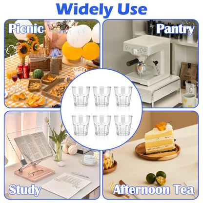 Plastic Drinking Glasses Set of 6, Unbreakable Water Tumbler, Acrylic Plastic Cups, Reusable Kids Drinking Cups for Children Kitchen Cocktail Picnic Party Juice Whiskey Wine (6pc-clear-260ml/9oz) - color: 6pc-clear-260ml/9oz