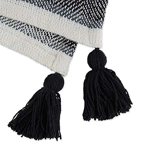 DII New Traditional, 2-Tone Chevron Stripe Throw, 50x60, Black - color: Black