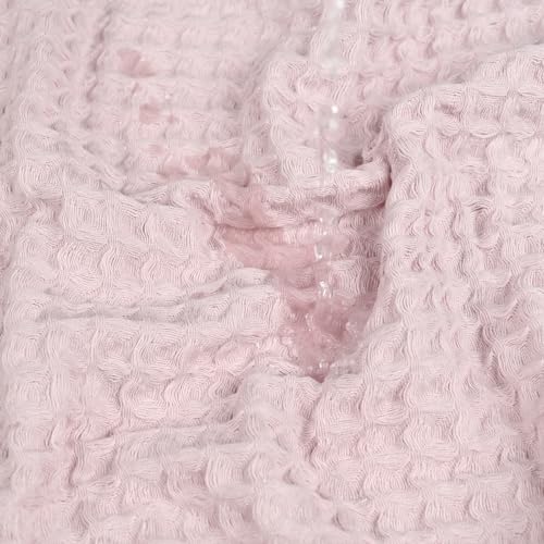 12 Piece Light Pink Waffle Bath Towel Set for Bathroom,100% Cotton Ultra Soft Bathroom Towel Set, 4 Bath Towels, 4 Hand Towels, 4 Wash Cloths, Highly Absorbent Quick Dry Shower Towels | Bathroom Towel Set, Highly Absorbent and Quick Dry, Soft Waffle Weave