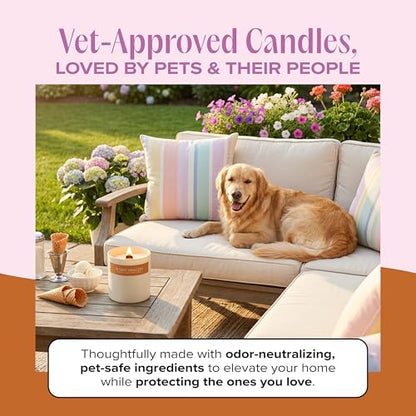 Sundae Snuggles Pet-Friendly Scented Candle – Vanilla Gelato & Waffle Cone Fragrance - Coconut Soy Wax Candle with Wooden Wick, Approx. 50-Hour Burn Time, Made in USA, 8 oz - color: Sundae Snuggles