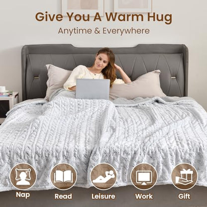 Bearhug Electric Blanket King Size 100" x 90" Dual Controllers Heated Blanket, 10 Heat Settings, 1-12 Hour Auto Shut-Off, Faux Fur & Sherpa Dual-Sided, Machine Washable, Gift-Ready Elegant Packaging - color: Dreamy Milky Way, size: King Size 100" × 90"