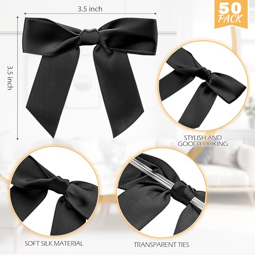 Zopeal 100 Pcs Plastic Champagne Flute Glasses and Bow Set 4.5 oz Gold Glitter Wedding Toasting Goblet 50 Pcs 3.5" Bow Reusable Unbreakable Stemware for Valentine Birthday Party - color: Black, style: Classic