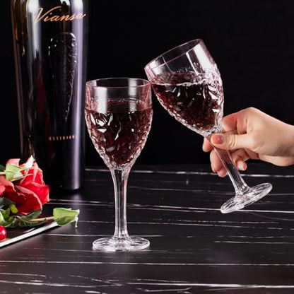 KAMMAK Crystal Red Wine Glasses Set of 2, 8.3 oz Stemmed Glasses, 782N | Hand Blown, Bordeaux Wine Glasses, Thin Rim & Long Stem, Red & White, Daily Use, Wedding or Birthday Gift for Women - size: 7KPSP782N