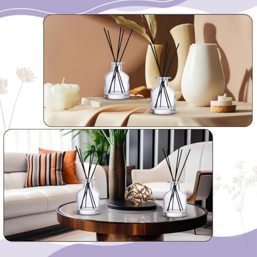 4 Pack Perfume Reed Diffuser Bottle,Empty Big Belly Aromatherapy Essential Oil Bottles Glass Jar with Black Sticks for DIY Fragrance Replacement Diffuser Sets (150ml/ 5 oz, Transparent Color) - color: Transparent( 5 Oz )