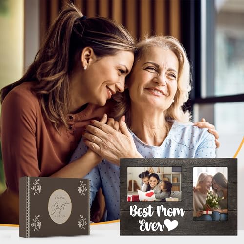 Gifts for Mom, Mothers Day Mom Gift from Daughters 3D Photo Frame Hold 4x6 Inches Two Photos, Picture Frames Present - color: mom