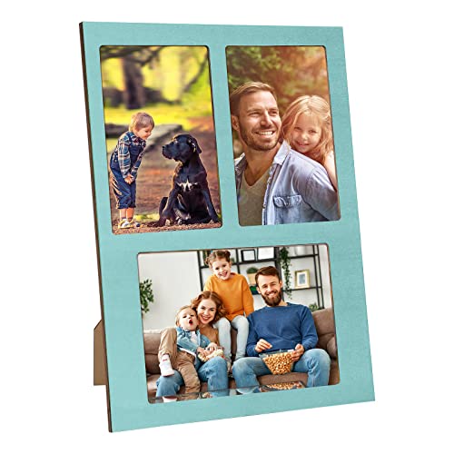 3 Picture Frame Collage Photo Frame for 4x6 and 5x7 Pictures, Wooden Picture Frame Photo Collage Frame for Desktop Wall Multiple Family Photo Frame - color: 3 Picture Frame